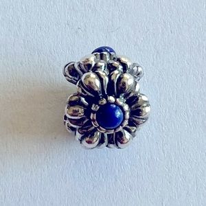 Retired Pandora Silver Floral September Birthstone Charm